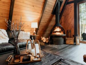 Houtkachel woonkamer